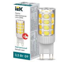 Лампа светодиодная CORN капсула 3,5Вт 230В 4000К керамика G9 IEK  LLE-CORN-4-230-40-G9  IEK
