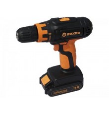 Дрель-шуруповерт аккумуляторная ДА-18Л-2К (2,0 А/ч)  72/14/9  ВИХРЬ
