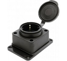 RST16-31-44 Розетка настенная 1-местная c/з, каучук 250В,16А, IP44, серия Одри, черный  39018  STEKKER