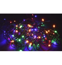 Гирлянда светодиодная нить 10м 100RGB IP20 зеленый шнур 230В контр. 8 режимов  LGDB110-3-100-10-G-S-20  IEK