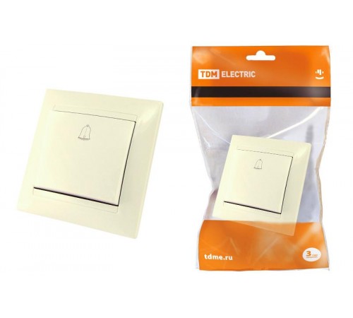 Кнопка звонковая 6А сл. кость "Лама"   SQ1815-0108  TDM