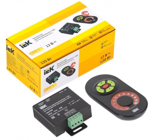 Контроллер с ПДУ радио MONO 1 канал 12В 10А 120Вт черный  LSC1-MONO-120-RF-20-12-B  IEK