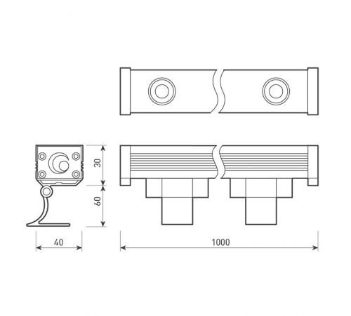 Прожектор светодиодный архитектурный AR-LINE-1000M-24W-220V Day (Grey, 30 deg)  024302  Arlight