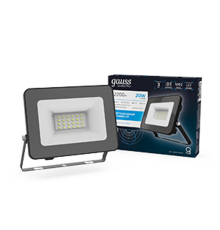 Прожектор светодиодный Qplus 20W 1800lm IP65 6500К черный   613511320  Gauss