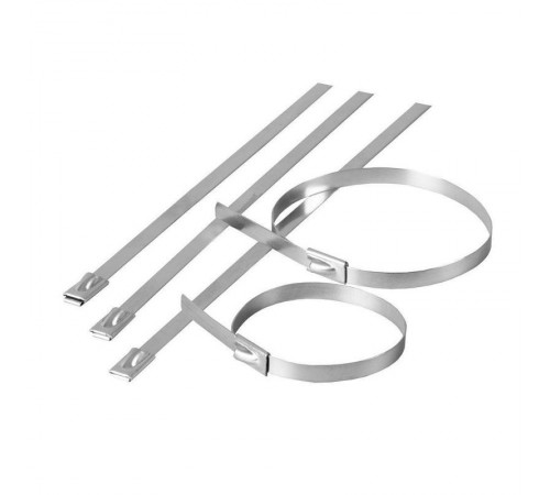 SSCT46-150 Хомут стальной 4,6х150мм, d пучка max 38мм, нагрузка 50кг, серый (25шт в упак)  32795  STEKKER