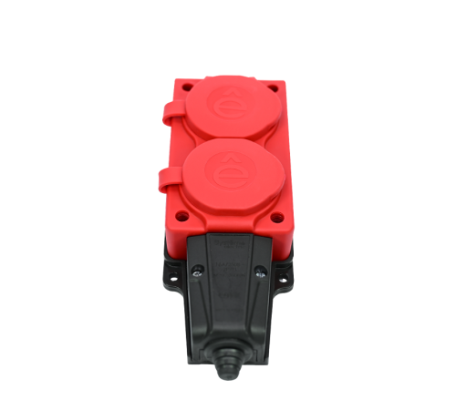 Колодка 2 гнезда 2К+З каучуковая 16А/250В IP44 Красная MultiSet  MST4122RD  SE