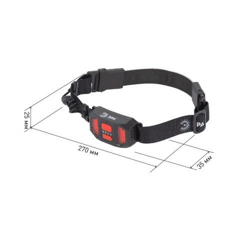 Фонарь налобный светодиодный GA-807 "Кибер" аккумуляторный 10Вт COB, 3 режима, miscro USB  Б0054033  ЭРА