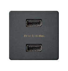 Зарядное устройство 2xUSB 2.1А 230В цвета графит S27  2701096-038  Simon