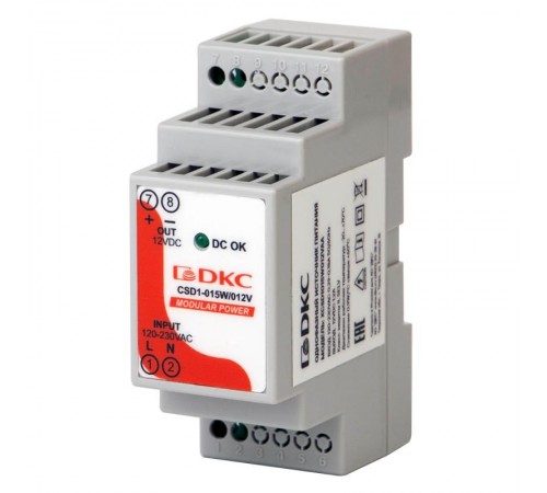 Источник питания "MODULAR POWER", однофазный, 15Вт, 1.2А, 12В  XCSD1015W012VAA  DKC