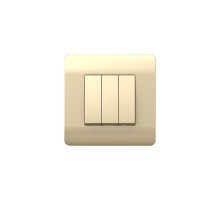 Переключатель 3-клавишный 10А, шампань(NEW3-E)  431508  CHINT