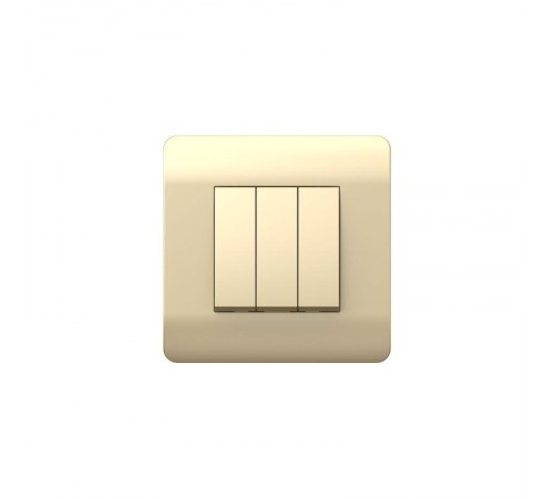 Переключатель 3-клавишный 10А, шампань(NEW3-E)  431508  CHINT
