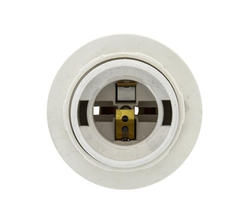 Патрон с кольцом термостойкий пластик Е27 белый PROxima  LHP-E27-r  EKF
