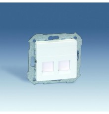 Simon 82 Адаптер со шторками на 2 коннектора UTP (RJ45), SYSTIMAX, S82 Detail, алюминий  82009-30  Simon