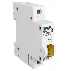 Лампа сигнальная на DIN-рейку 1P цвет желтый LED  18008DEK  DEKraft