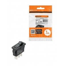 KCD1-103 250В AC/DC, 1P, 6А, (3с), ON-OFF-ON, с нейтралью, черный, Mini  SQ0703-0050  TDM