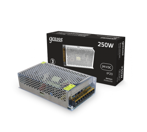 Блок питания 250W 24V IP20 1/36  202002250  Gauss