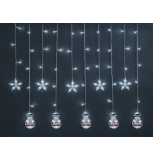 Гирлянда  95 025 NGF-D037-02 (бахрома звезды и снеговики CW 3*0.6м IP20  95025  Navigator