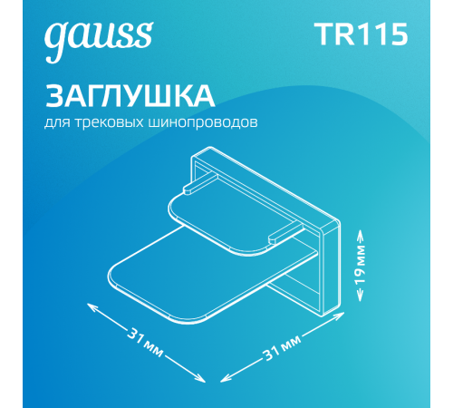 Заглушка для трекового шинопровода осветительного черный  TR115  Gauss