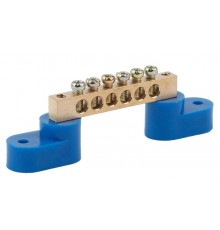 Шина N "ноль" на двух угловых изол ШНИ-8х12-6-У2-синий NO-222-66 Б0033445  ЭРА