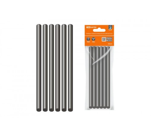 Клеевые стержни универсальные черные, 7 мм x 100 мм, 6 шт, "Алмаз"   SQ1024-0502  TDM