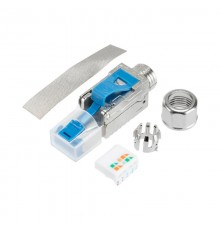 Разъем RJ-45(8P8C) полевой заделки под витую пару, FTP, CAT 6 (50 µ"/ 50 микродюймов) серия PRO  02-0381  REXANT