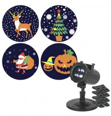 Проектор LED Праздник, ENIOP-10 4 карты с динамичными проекциями в комплекте, IP44, 220В  Б0056011  ЭРА