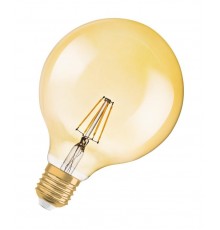 Лампа светодиодная LED, золотистая, Vintage 1906 LED CL GLOBE125 FIL GOLD 36 non-dim 4W/825 E27  4052899962071  Osram