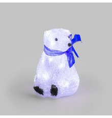 Акриловая светодиодная фигура "Белый мишка" 20 см, 4,5 В, 3 батарейки AA (не входят в комплект), 20 светодиодов,  513-247  NEON-NIGHT