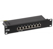 1U патч-панель кат.6A STP 8 портов 10" Dual IDC  PP08-1UC6AS-D05-10  ITK
