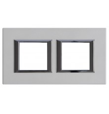 Axolute Рамка прямоугольная горизонтальная 2x2м, цвет серебро  HA4802M2HSAN  Legrand