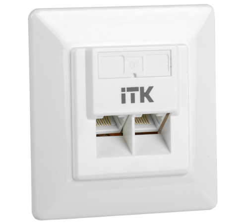 Внутренняя инф. розетка RJ45 кат. 6 UTP 2 порта  CS2-1C06U-2-1  ITK