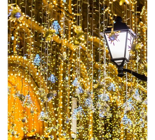 Светодиодная гирлянда ARD-CURTAIN-CLASSIC-2000x1500-CLEAR-360LED Yellow (230V, 60W)  024850  Arlight