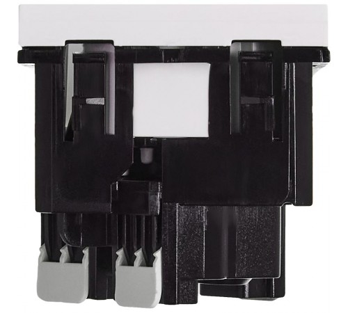 Розетка с заземлением, безвинтовые зажимы - со шторками 16А 250В - 45°- 2 модуля - белый  4521059  Daccord