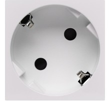 Розетка с заземлением, безвинтовые зажимы - со шторками 16А 250В - 45°- 2 модуля - белый  4521059  Daccord