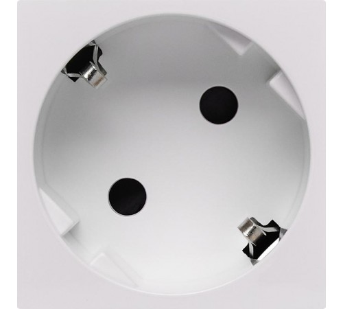 Розетка с заземлением, безвинтовые зажимы - со шторками 16А 250В - 45°- 2 модуля - белый  4521059  Daccord