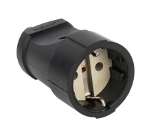 Гнездо штепсельное с/з черн. ПВХ 16A 250B EKF PROxima  ASGO16-30  EKF