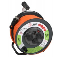 Удлинитель силовой RMx-4es-3x2.5-30m-IP44 на металлической катушке с заземлением и выключателем 4 розетки 30м ПВС  Б0052920  ЭРА