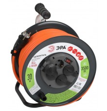 Удлинитель силовой RMx-4es-3x2.5-30m-IP44 на металлической катушке с заземлением и выключателем 4 розетки 30м ПВС  Б0052920  ЭРА