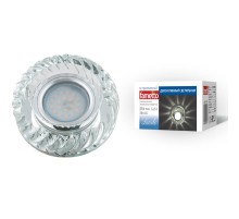 Светильник декор.встр Luciole DLS-L123 GU5.3 GLASSY/CLEAR GU5.3 доп.LED подсветка 3Вт стекл/стекл. зерк./прозр  UL-00000372  Fametto