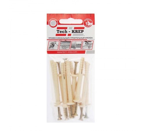Дюбель-гвоздь 6L40 гриб. манжета (нейлон) (12 шт) - пакет ( 0,048 кг)  102938  Tech-KREP
