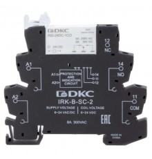 Реле интерфейсное, 1CO, ком. ток 6А, AgSnO2, напряжение 24V AC/DC, винтовые клеммы.  IRK-24UC-1CO  DKC