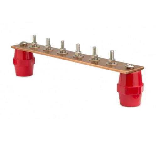 Главная заземляющая шина с изоляторами, 6 подкл., 260мм40мм4мм, медь  NE2006  DKC