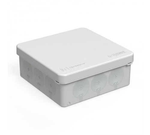 Коробка распределительная 100х100х40 мм IP66 12 вводов серая для прямого монтажа двухкомпонентная безгалоген (HF) UF (90шт/кор)  60-0303  Промрукав