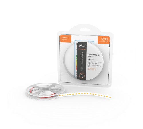 Лента светодиодная Basic LED 2835/120 12V 10W/m 700lm/m 3000K 8mm IP20 2m 1/100  BT035  Gauss