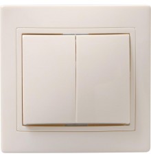 КВАРТА Кремовый Выключатель 2-клавишный 10А ВС10-2-0-Км  EVK20-K33-10-K  GENERICA