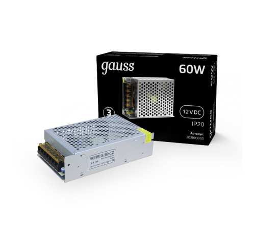 Блок питания для светодиодной ленты LED STRIP PS 60W 12V IP20  202003060  Gauss