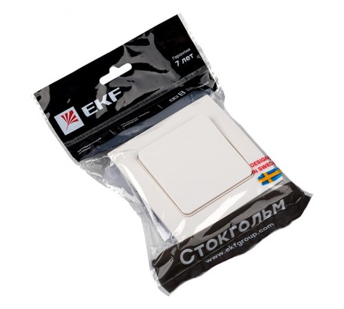 Стокгольм Выключатель 1-кл. 10А белый PROxima  EXV10-021-10  EKF