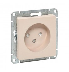 Механизм розетки, 16А, без заземления, со шторками, кремовый Эпика  UP1-SOI-101 EKF