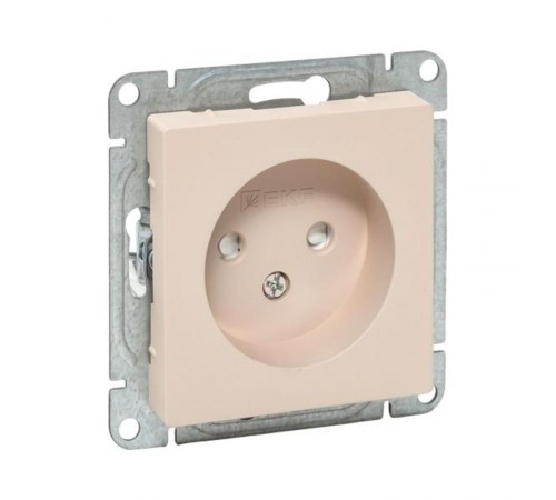 Механизм розетки, 16А, без заземления, со шторками, кремовый Эпика  UP1-SOI-101 EKF