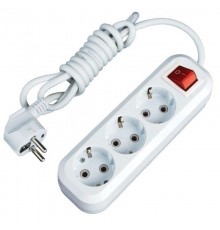 Удлинитель "Эксперт"  3 гнезда 3 метра 16А/3,5кВт с выключателем и заземлением ПВС 3х1 EKF PROxima  UBA16-310-3-03i  EKF